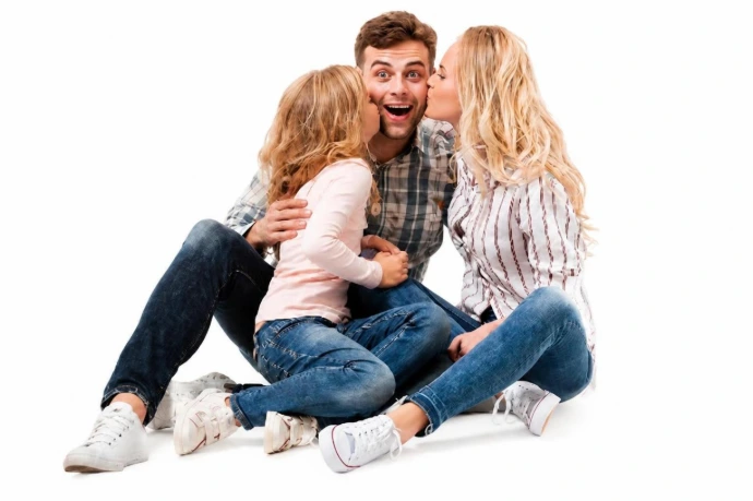AI Generated Family on plain white background